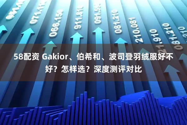 58配资 Gakior、伯希和、波司登羽绒服好不好？怎样选？深度测评对比