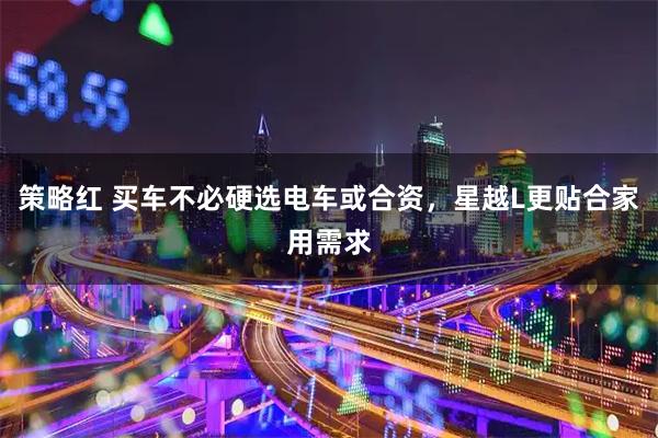 策略红 买车不必硬选电车或合资，星越L更贴合家用需求